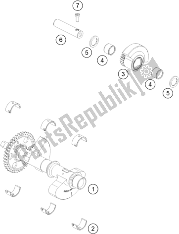 All parts for the Balancer Shaft of the KTM 790 Adventure R 2020