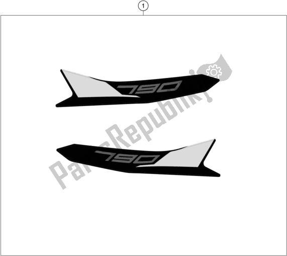 All parts for the Decal of the KTM 790 Adventure R 2020