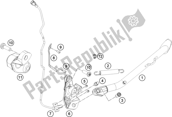 Tutte le parti per il Cavalletto Laterale / Centrale del KTM 790 Adventure R 2021