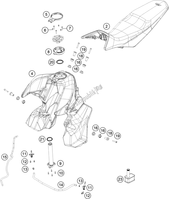 All parts for the Tank, Seat of the KTM 790 Adventure R 2021