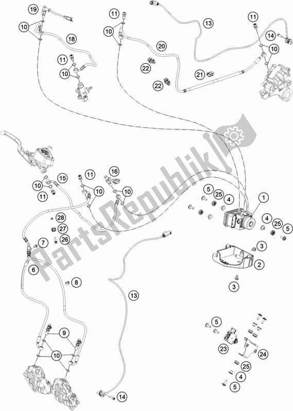 All parts for the Antiblock System Abs of the KTM 790 Adventure R EU 2019