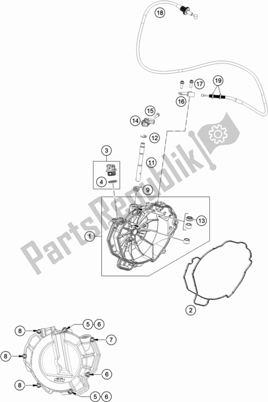 Toutes les pièces pour le Couvercle D'embrayage du KTM 790 Adventure R EU 2019