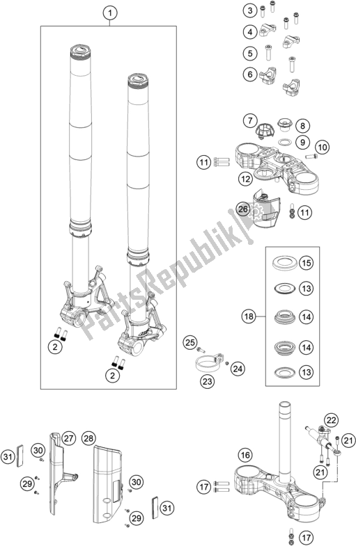 Toutes les pièces pour le Fourche Avant, Triple Serrage du KTM 790 Adventure R EU 2019