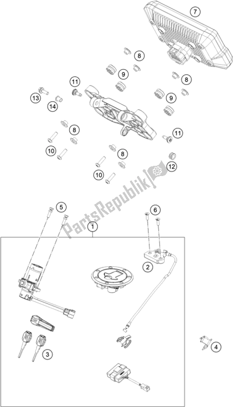 Todas las partes para Instrumentos / Sistema De Bloqueo de KTM 790 Adventure R EU 2019