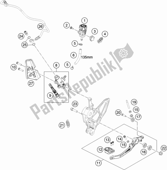 Wszystkie części do Sterowanie Tylnym Hamulcem KTM 790 Adventure R EU 2019