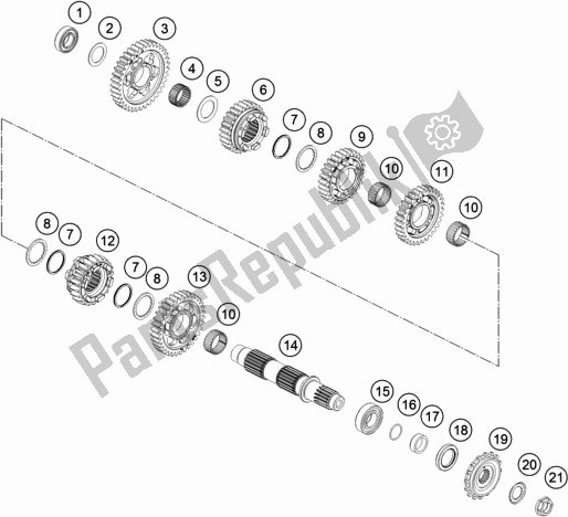 All parts for the Transmission Ii - Countershaft of the KTM 790 Adventure R EU 2019