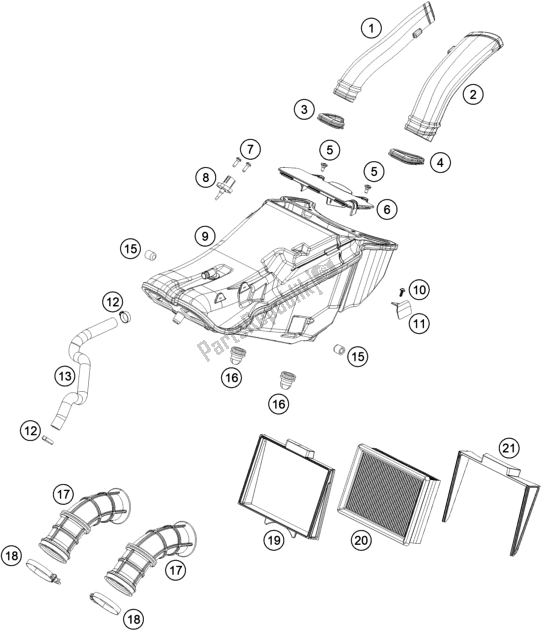 Tutte le parti per il Filtro Dell'aria del KTM 790 Adventure R Rally EU 2020