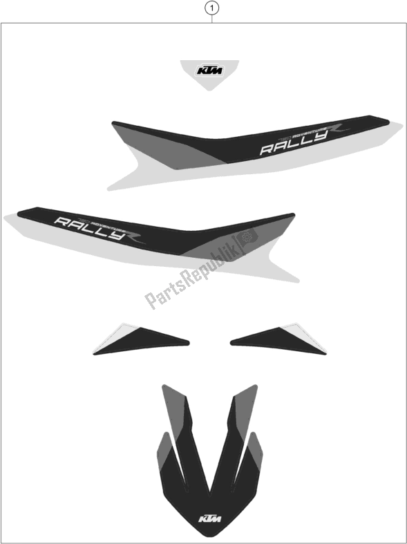 All parts for the Decal of the KTM 790 Adventure R Rally EU 2020