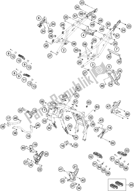 All parts for the Frame of the KTM 790 Adventure R Rally EU 2020