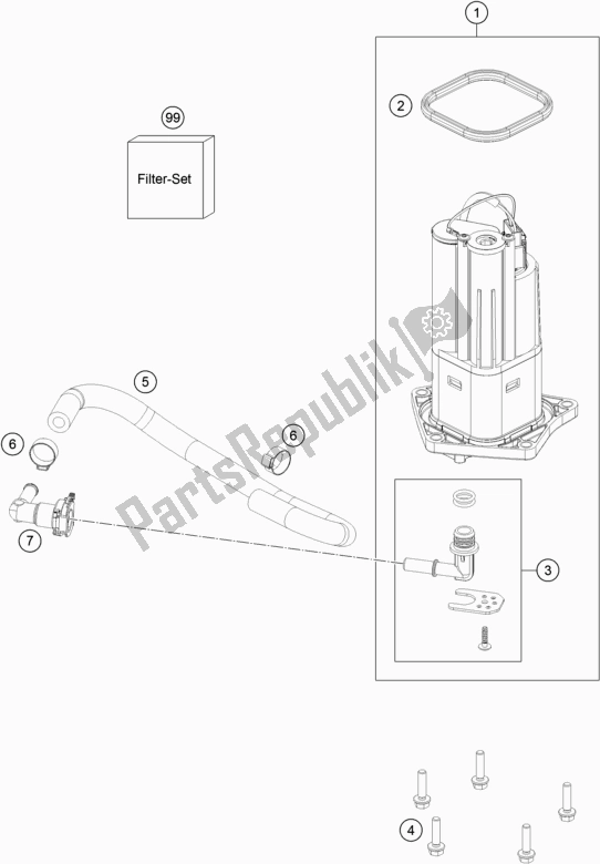 All parts for the Fuel Pump of the KTM 790 Adventure R Rally EU 2020