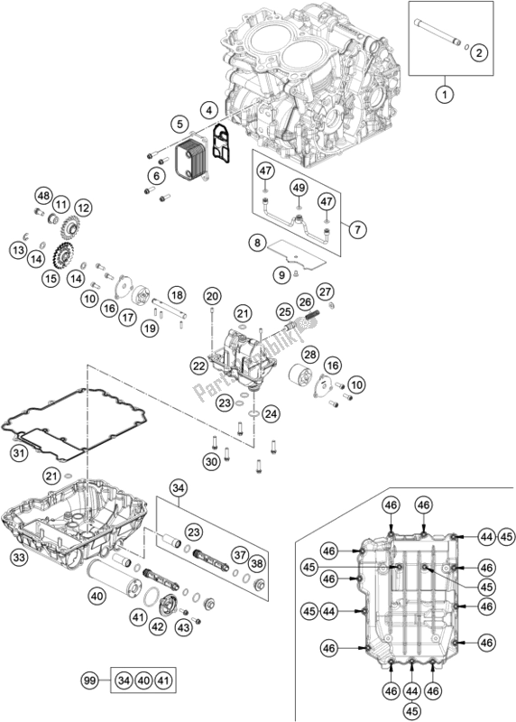 Tutte le parti per il Sistema Di Lubrificazione del KTM 790 Adventure R Rally EU 2020