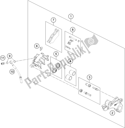 Todas las partes para Pinza De Freno Trasero de KTM 790 Adventure R Rally EU 2020
