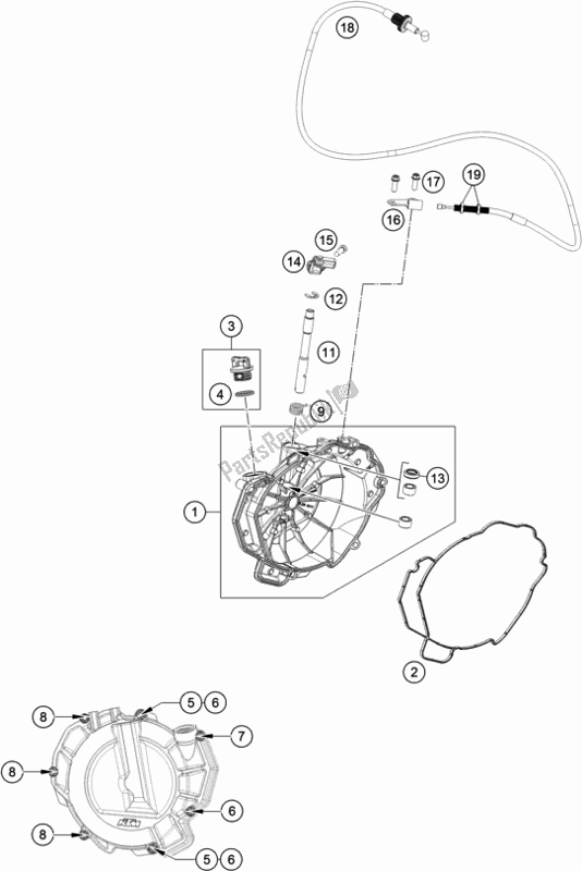 Tutte le parti per il Coperchio Frizione del KTM 790 Adventure R US 2019