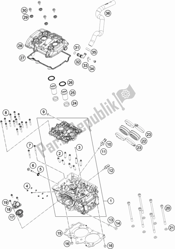Tutte le parti per il Testata del KTM 790 Adventure R US 2019