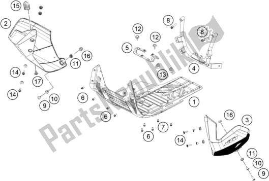 All parts for the Engine Guard of the KTM 790 Adventure R US 2019