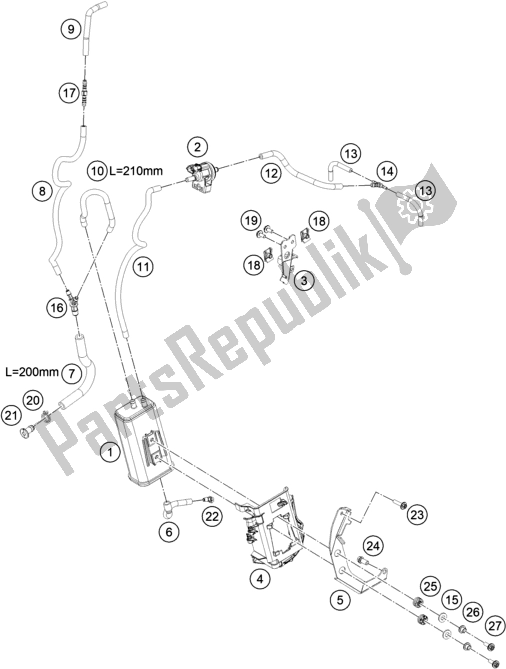 Todas las partes para Recipiente Evaporativo de KTM 790 Adventure R US 2019