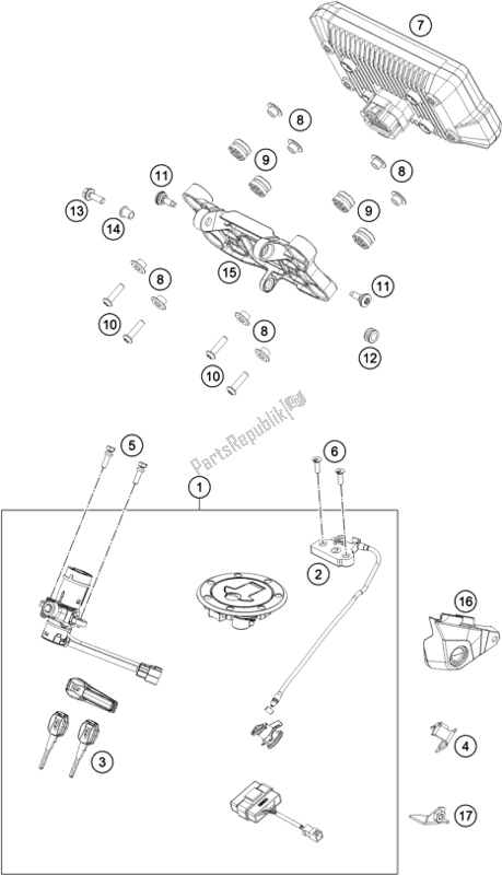 Tutte le parti per il Strumenti / Sistema Di Blocco del KTM 790 Adventure R US 2019