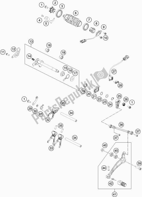 Todas las partes para Mecanismo De Cambio de KTM 790 Adventure R US 2019