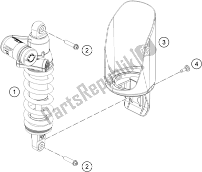 All parts for the Shock Absorber of the KTM 790 Adventure R US 2019