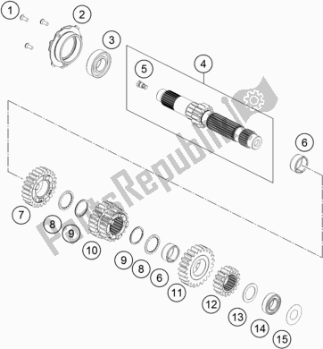 All parts for the Transmission I - Main Shaft of the KTM 790 Adventure R US 2019