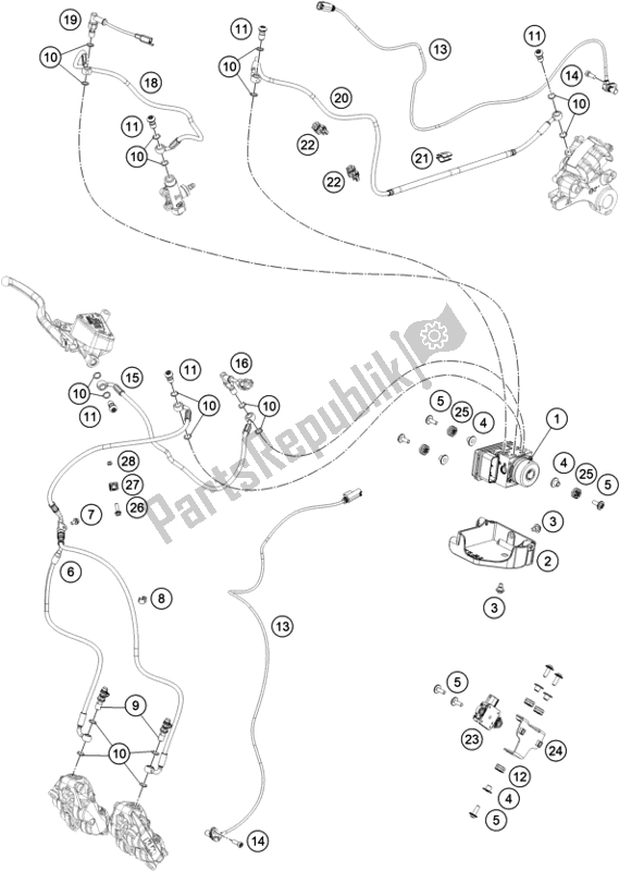 Todas as partes de Abs Do Sistema Antibloqueio do KTM 790 Adventure R US 2020