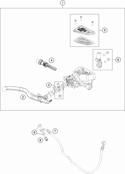 Toutes les pièces pour le Front Brake Control du KTM 790 Adventure,white EU 2019