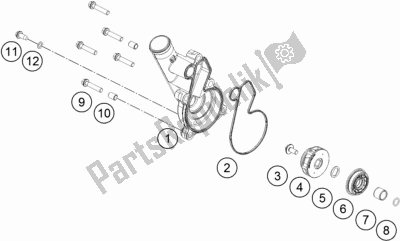 Alle onderdelen voor de Waterpomp van de KTM 790 Adventure,white EU 2019