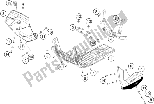 Todas as partes de Guarda Do Motor do KTM 790 Adventure,white EU 2020