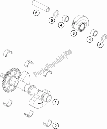 All parts for the Balancer Shaft of the KTM 790 Adventure,white US 2019