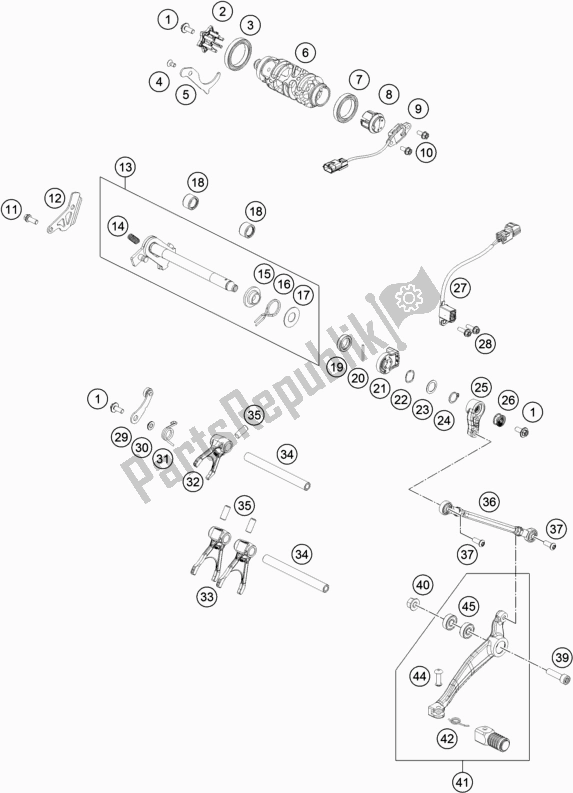 Todas as partes de Mecanismo De Mudança do KTM 790 Adventure,white US 2019