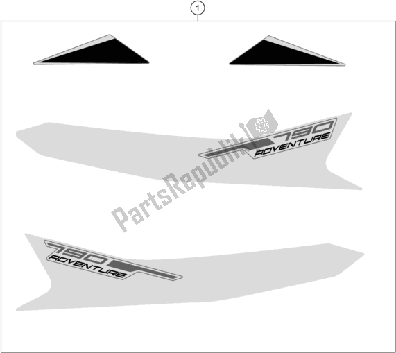All parts for the Decal of the KTM 790 Adventure,white US 2020