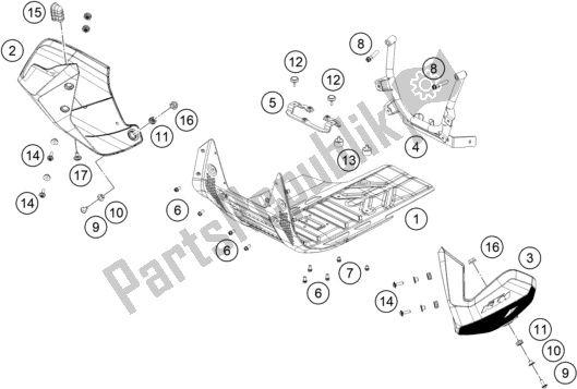 All parts for the Engine Guard of the KTM 790 Adventure,white US 2020