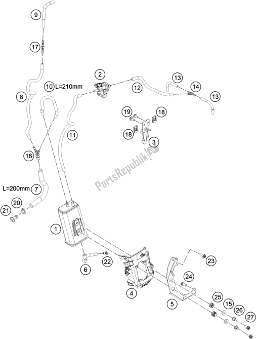 Wszystkie części do Kanister Wyparny KTM 790 Adventure,white US 2020