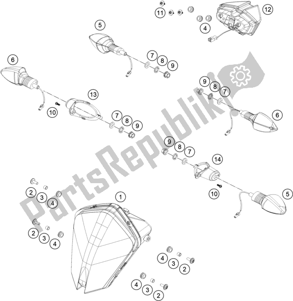 Tutte le parti per il Sistema Di Illuminazione del KTM 790 Adventure,white US 2020