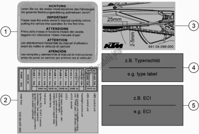 Todas las partes para Technic Information Sticker de KTM 790 Adventure,white US 2020