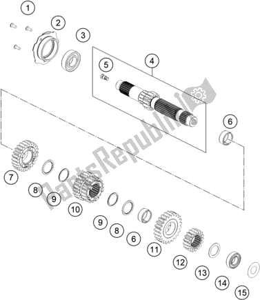 Toutes les pièces pour le Transmission I - Arbre Principal du KTM 790 Adventure,white US 2020