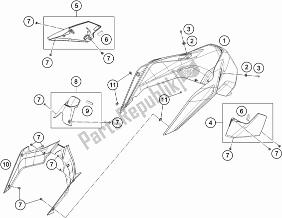 Tutte le parti per il Copertina del KTM 790 Duke,black 2020