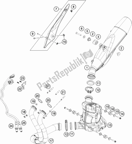 Tutte le parti per il Impianto Di Scarico del KTM 790 Duke,black 2020