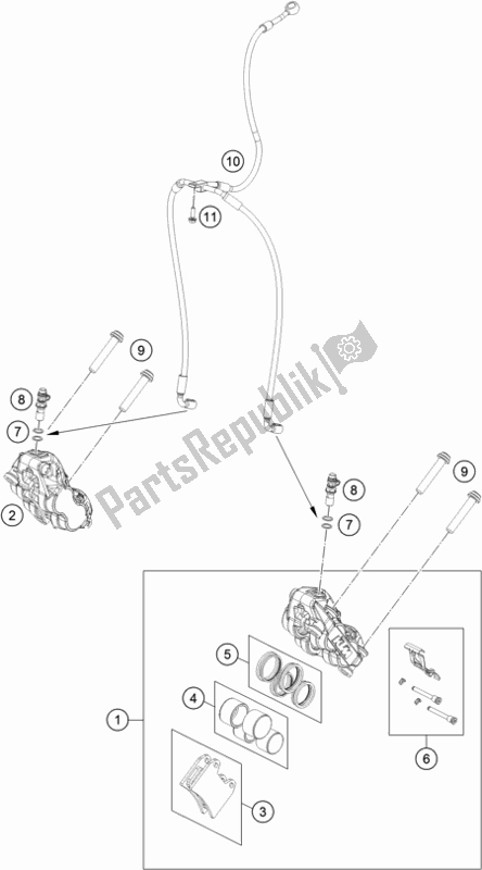 Tutte le parti per il Pinza Freno Anteriore del KTM 790 Duke,black 2020