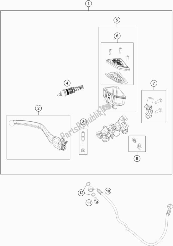 Todas las partes para Front Brake Control de KTM 790 Duke,black 2020