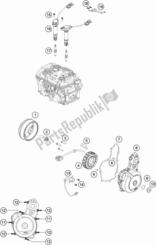 Tutte le parti per il Sistema Di Accensione del KTM 790 Duke,black 2020