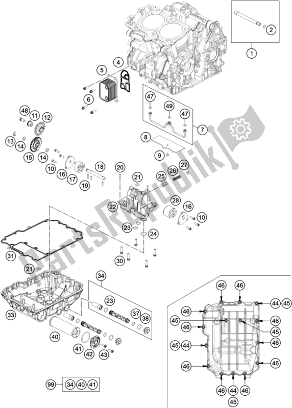 Tutte le parti per il Sistema Di Lubrificazione del KTM 790 Duke,black 2020