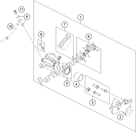 Tutte le parti per il Pinza Freno Posteriore del KTM 790 Duke,black 2020