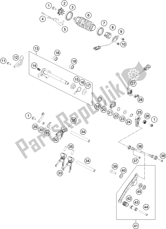 Tutte le parti per il Meccanismo Di Spostamento del KTM 790 Duke,black 2020