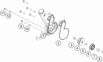 Tutte le parti per il Pompa Dell'acqua del KTM 790 Duke,black 2020