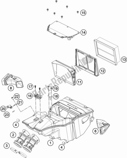 Alle onderdelen voor de Luchtfilter van de KTM 790 Duke Black EU 2018