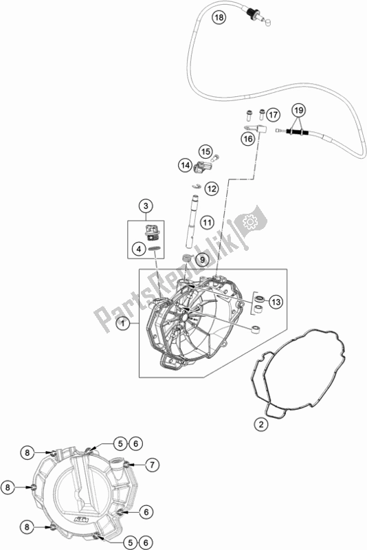 Toutes les pièces pour le Couvercle D'embrayage du KTM 790 Duke Black EU 2018