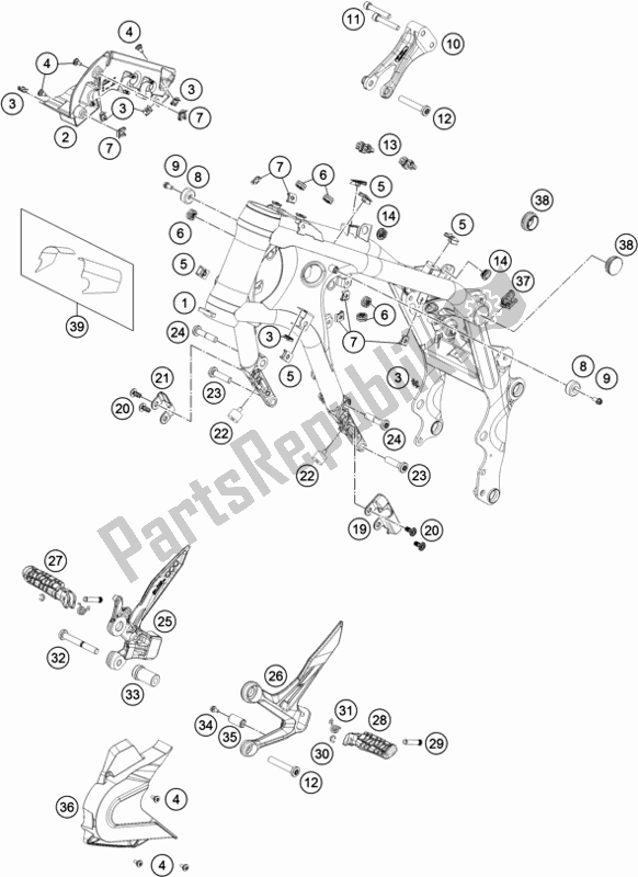 Todas as partes de Quadro, Armação do KTM 790 Duke Black EU 2018