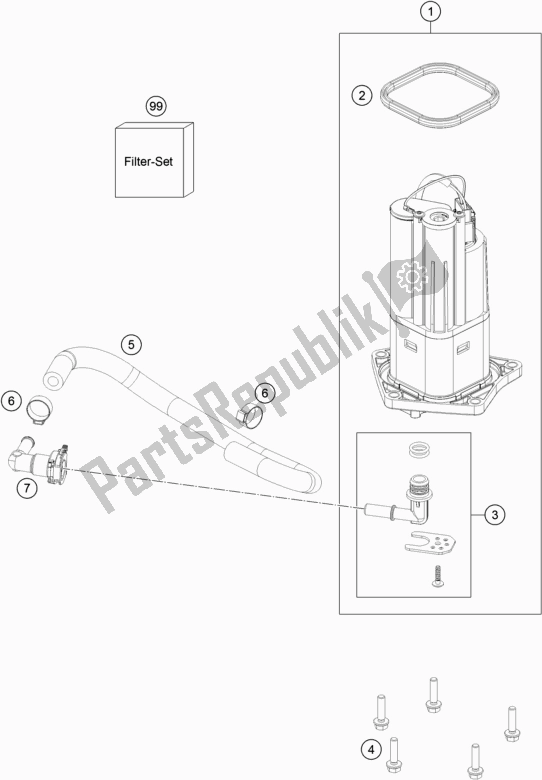 Todas las partes para Bomba De Combustible de KTM 790 Duke Black EU 2018