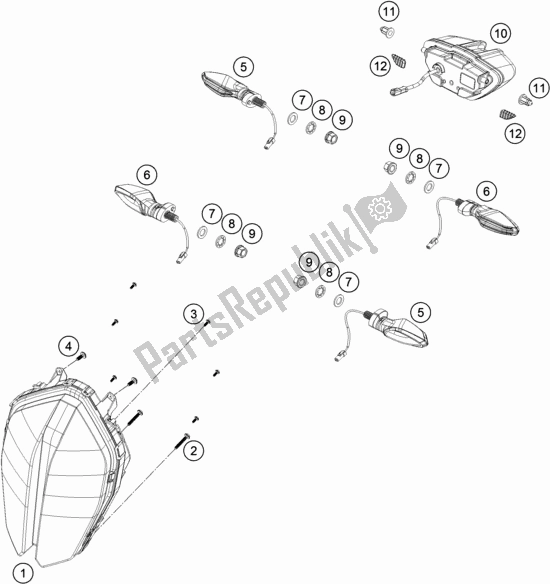 Alle onderdelen voor de Verlichtingssysteem van de KTM 790 Duke Black EU 2018